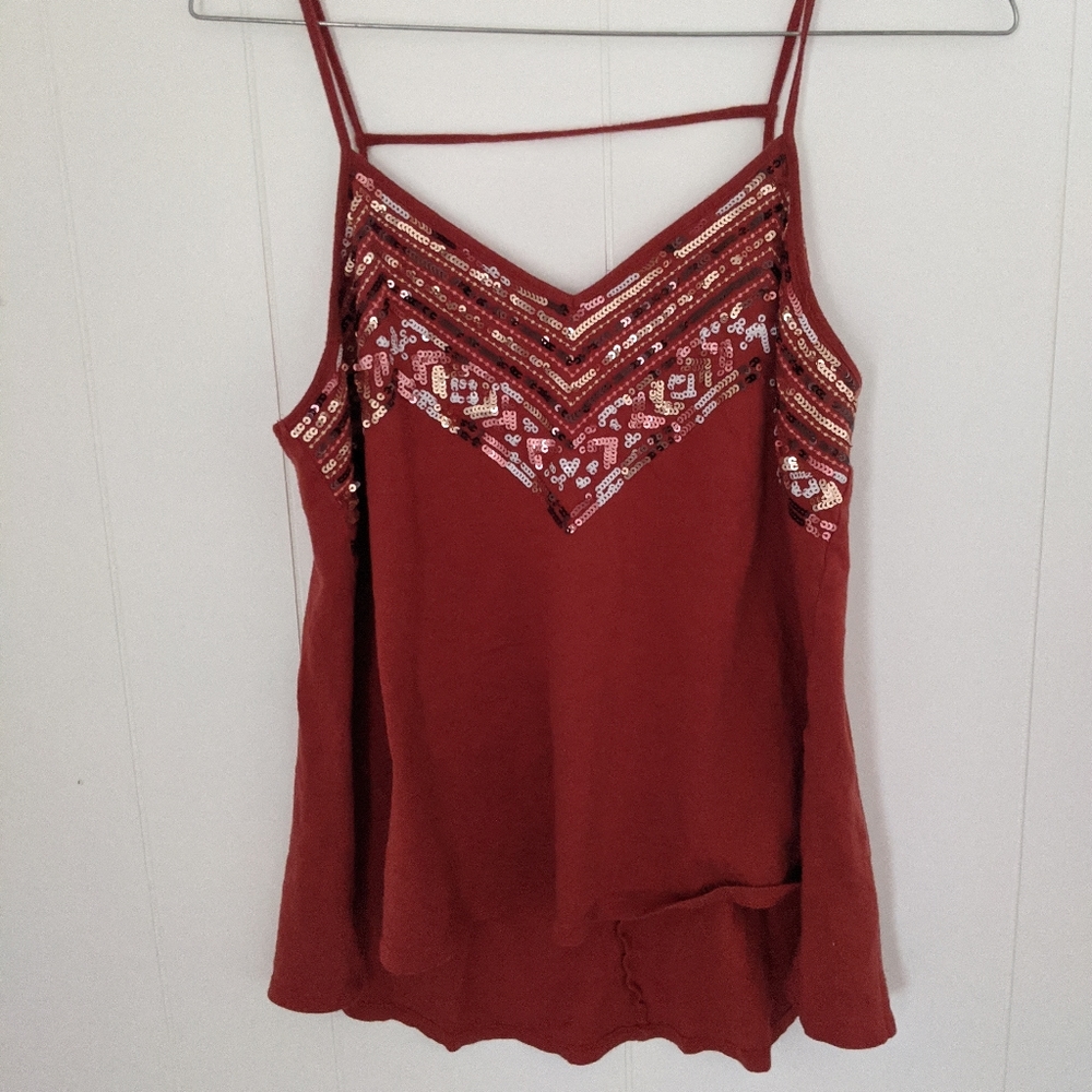 Express Sequin High Low Crop Tank